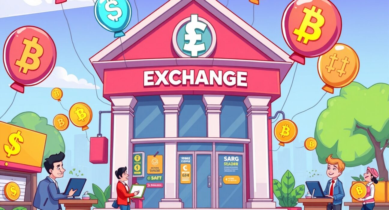 Binance spot trading pairs illustration showing vibrant cryptocurrency exchange activity with new token listings