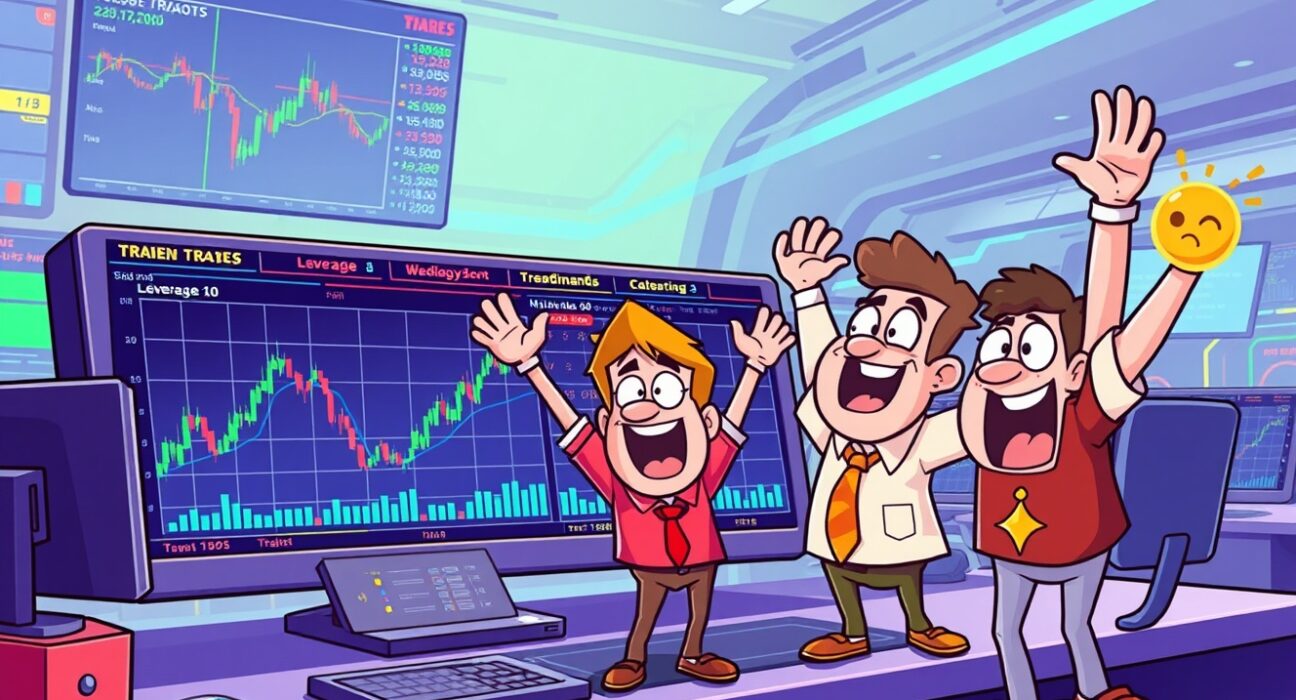 STABLE pre-market perpetual futures trading platform with animated charts and leverage indicators