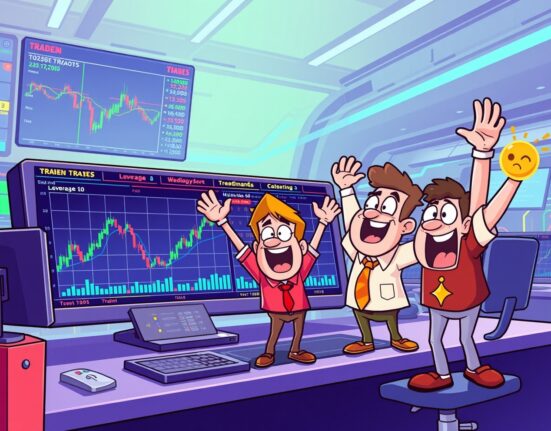 STABLE pre-market perpetual futures trading platform with animated charts and leverage indicators