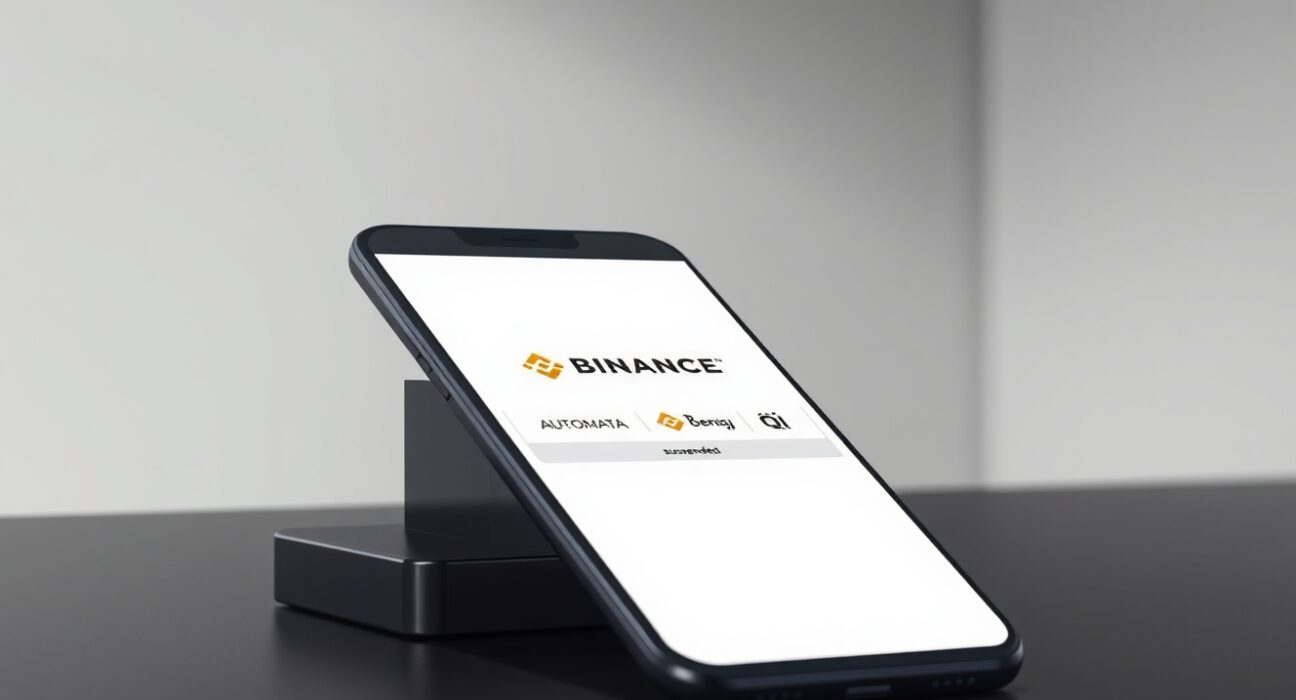 Binance exchange announcement about suspending ATA and QI cryptocurrency transfers on the BNB Smart Chain network.