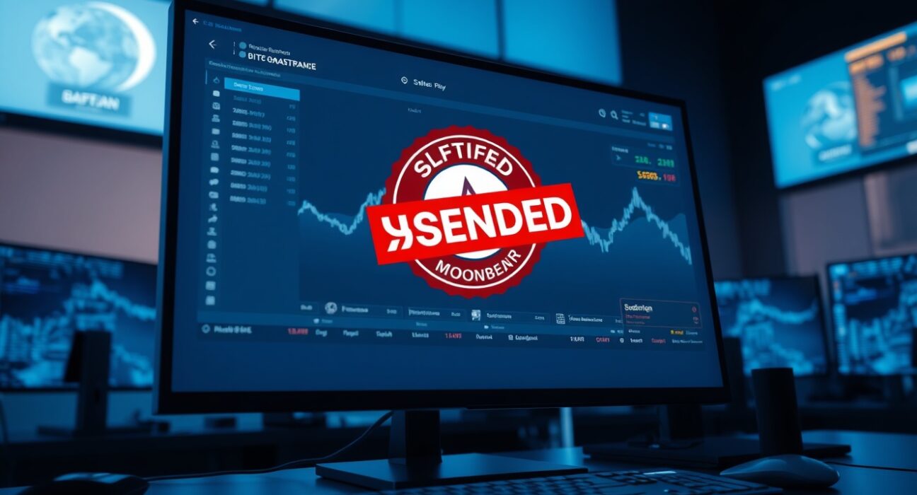 Binance exchange interface showing Moonbeam GLMR token suspension for network maintenance