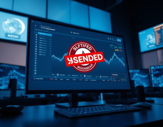 Binance exchange interface showing Moonbeam GLMR token suspension for network maintenance