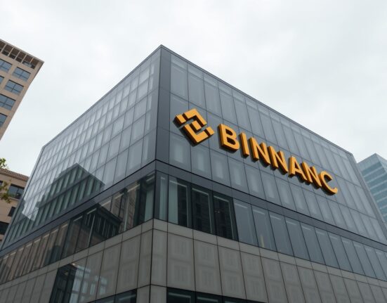 Binance headquarters building under overcast sky, illustrating regulatory challenges in Europe