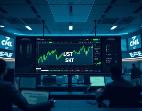 Binance USDT/KZT spot trading pair displayed on a professional trading dashboard