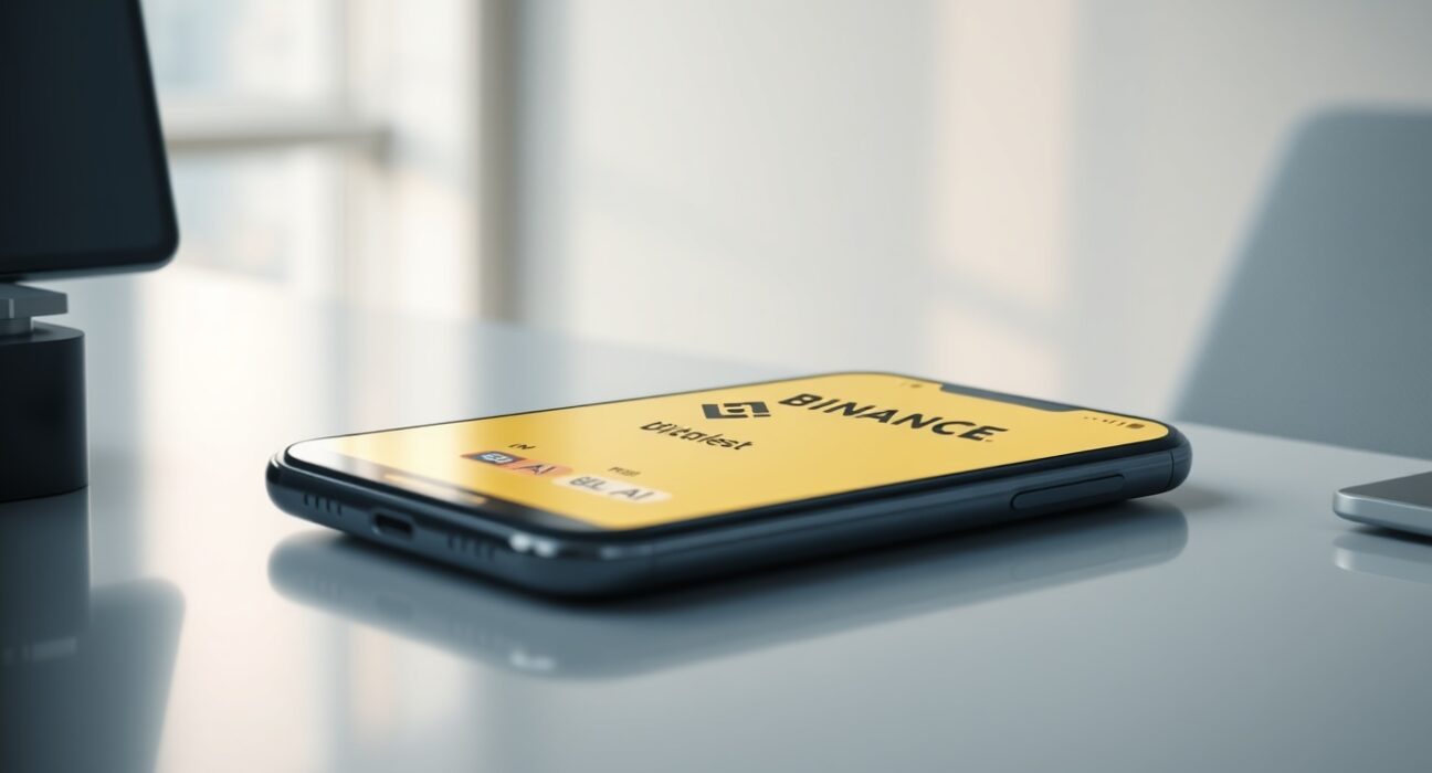 Binance Wallet smartphone interface showing token distribution for IN and BLUAI airdrop event