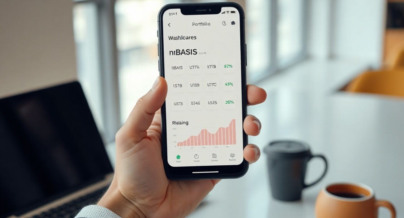 Smartphone displaying Binance Wallet with Plume vault dashboard showing tokenized fund investments