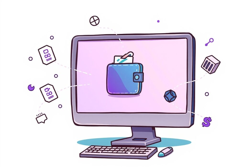 A cartoon illustration depicting the seamless and secure functionality of the new Binance Wallet web version for efficient crypto trading.