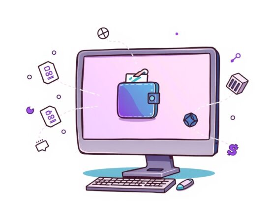 A cartoon illustration depicting the seamless and secure functionality of the new Binance Wallet web version for efficient crypto trading.