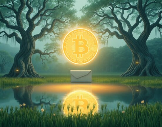 Conceptual Ghibli-style art representing the Zenchain ZTC token generation and digital harmony.