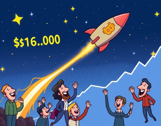 A Bitcoin rocket soaring past the $116,000 mark, symbolizing the recent Bitcoin $116,000 price surge and market optimism.