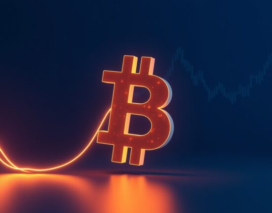 Bitcoin symbol representing potential market rebound and $75K price level analysis.