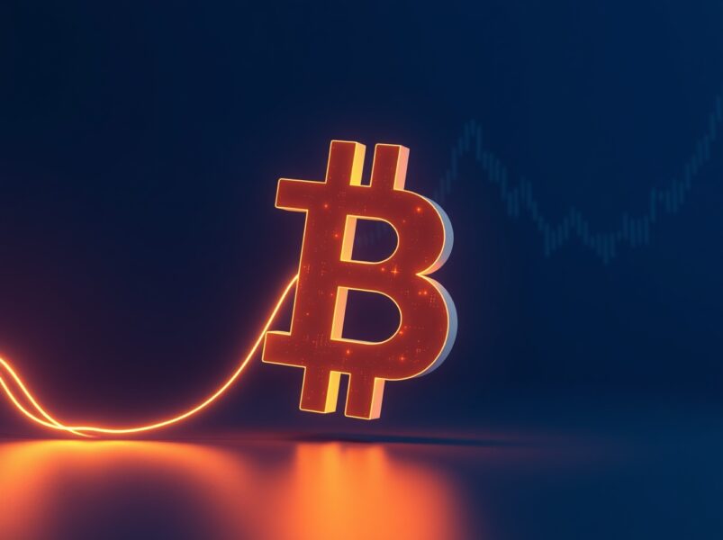 Bitcoin symbol representing potential market rebound and $75K price level analysis.