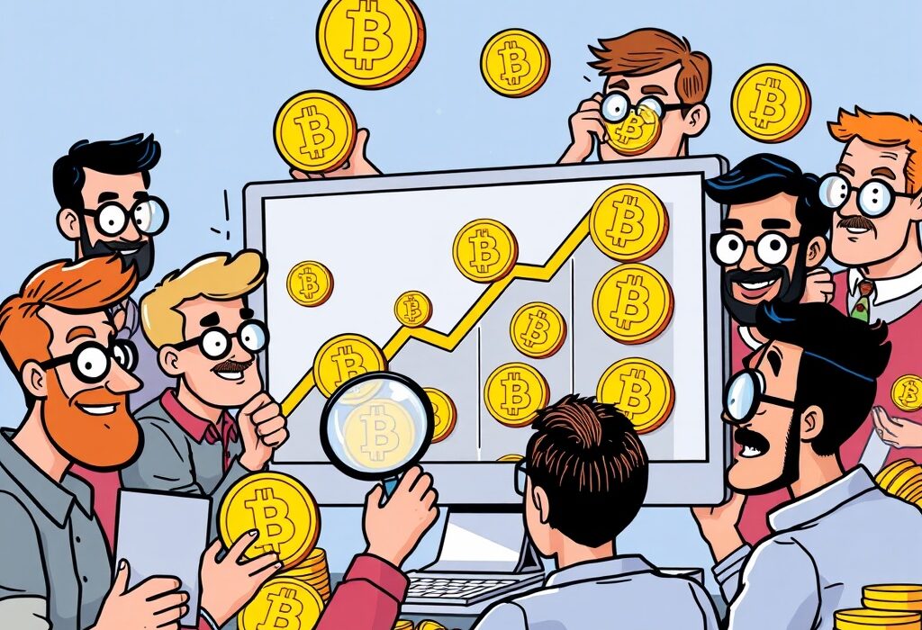 Illustration of investors confidently adding Bitcoin to their digital wallets, symbolizing the record Bitcoin accumulation trend.