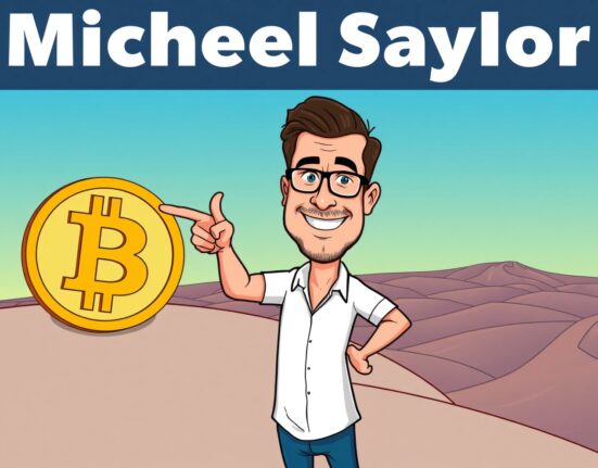 Michael Saylor illustrating Strategy's clear Bitcoin acquisition strategy, prioritizing direct purchases over M&A for long-term growth.