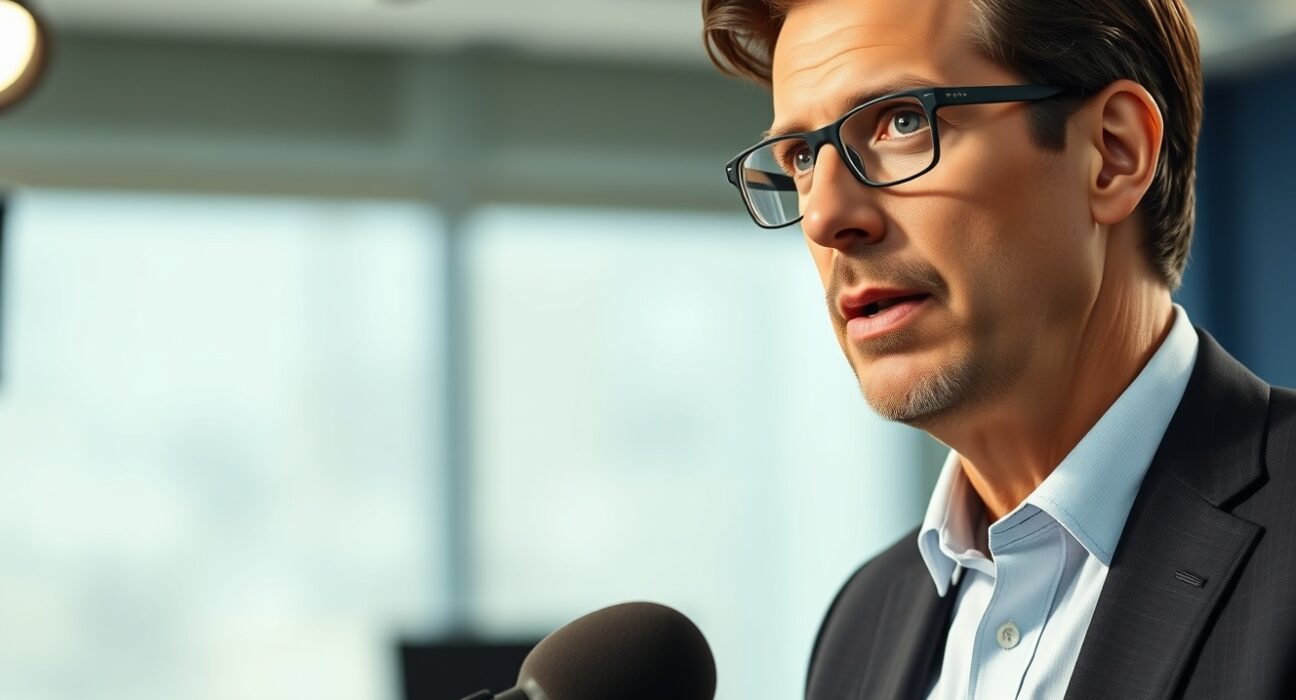 Tim Draper discussing Bitcoin adoption and declining fiat currency trust in a television interview.