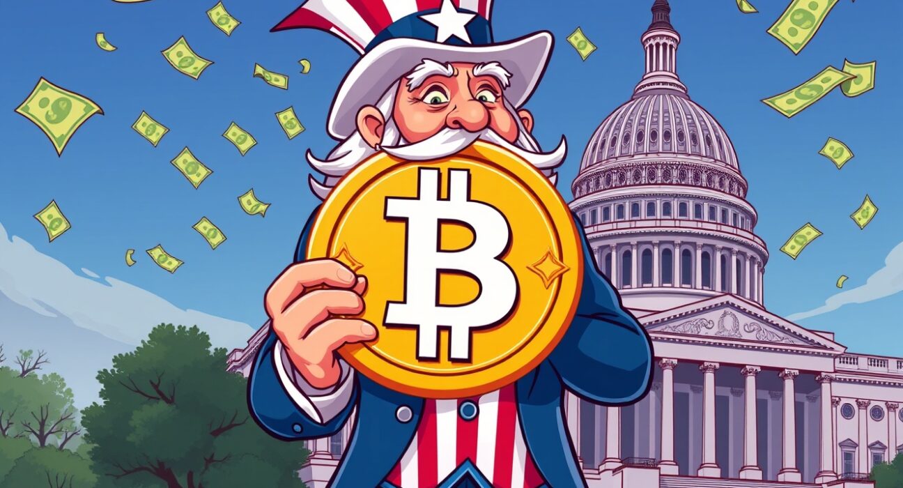 Bitcoin for America bill illustration showing strategic cryptocurrency reserve and tax benefits