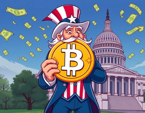 Bitcoin for America bill illustration showing strategic cryptocurrency reserve and tax benefits