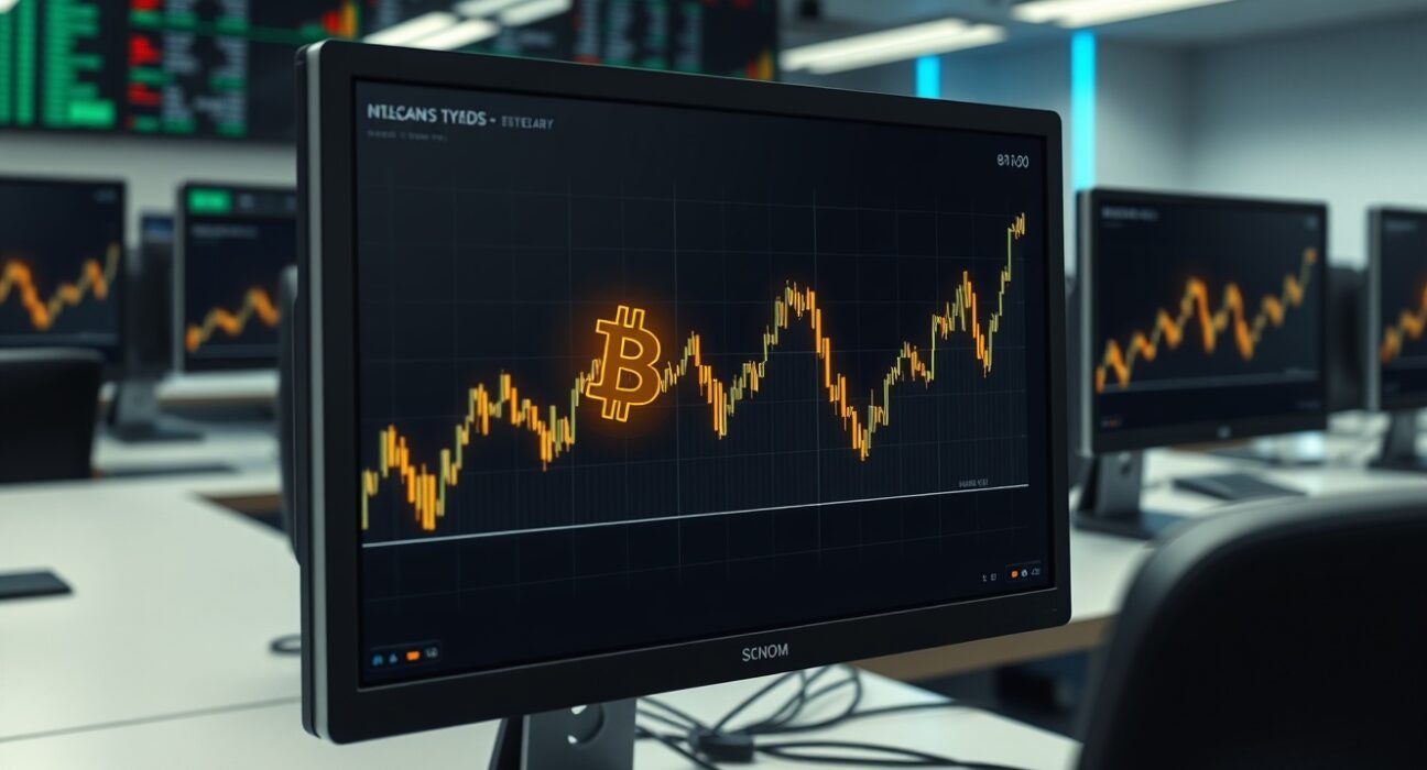 Bitcoin investment appeal analysis showing relationship with rising US Treasury yields on financial charts