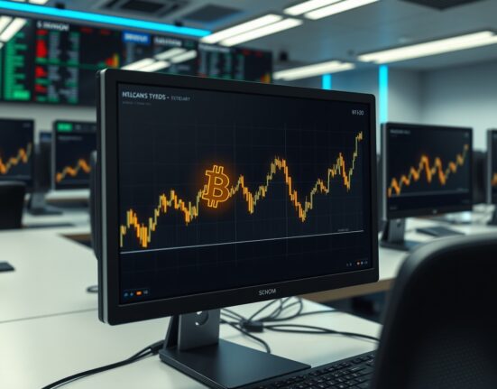 Bitcoin investment appeal analysis showing relationship with rising US Treasury yields on financial charts
