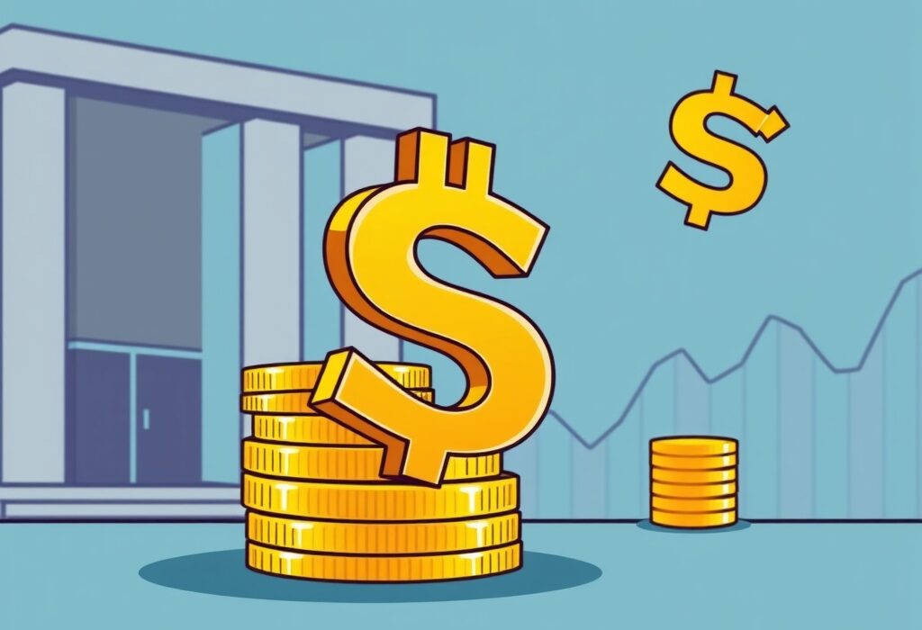 Cartoon illustration symbolizing the secure and innovative nature of Bitcoin-backed loans for institutional finance.