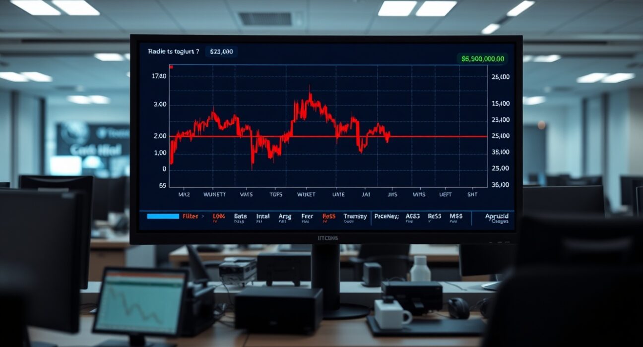 Bitcoin price chart showing a decline below $81,000 on a trading screen