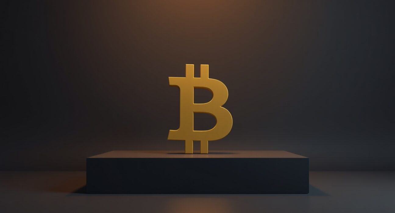 Bitcoin symbol representing market stabilization and bottoming signs amid macroeconomic uncertainty.