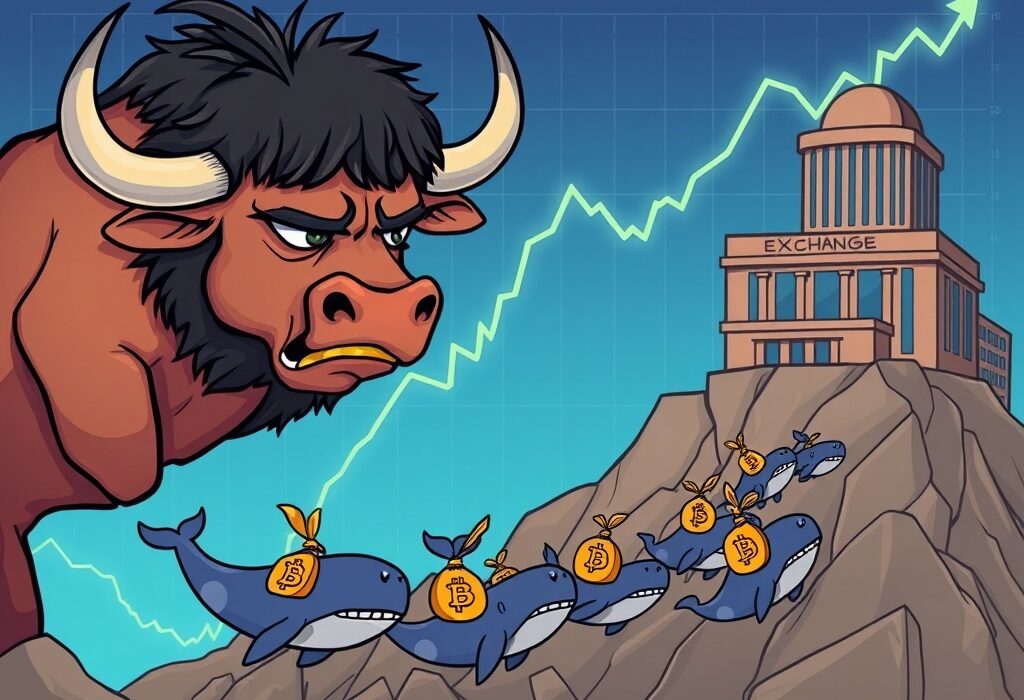 A tired Bitcoin bull market cartoon, with whales transferring BTC, signaling a potential end to the Bitcoin bull cycle.
