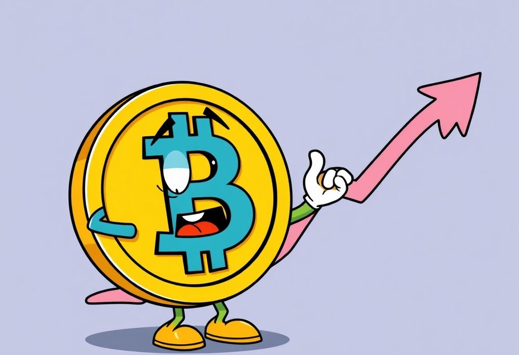 A cartoon illustration showing Bitcoin's resilience, suggesting the current Bitcoin bull cycle is strong despite minor market fluctuations.