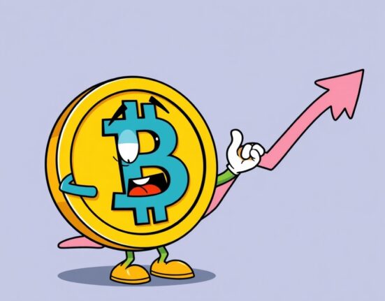A cartoon illustration showing Bitcoin's resilience, suggesting the current Bitcoin bull cycle is strong despite minor market fluctuations.