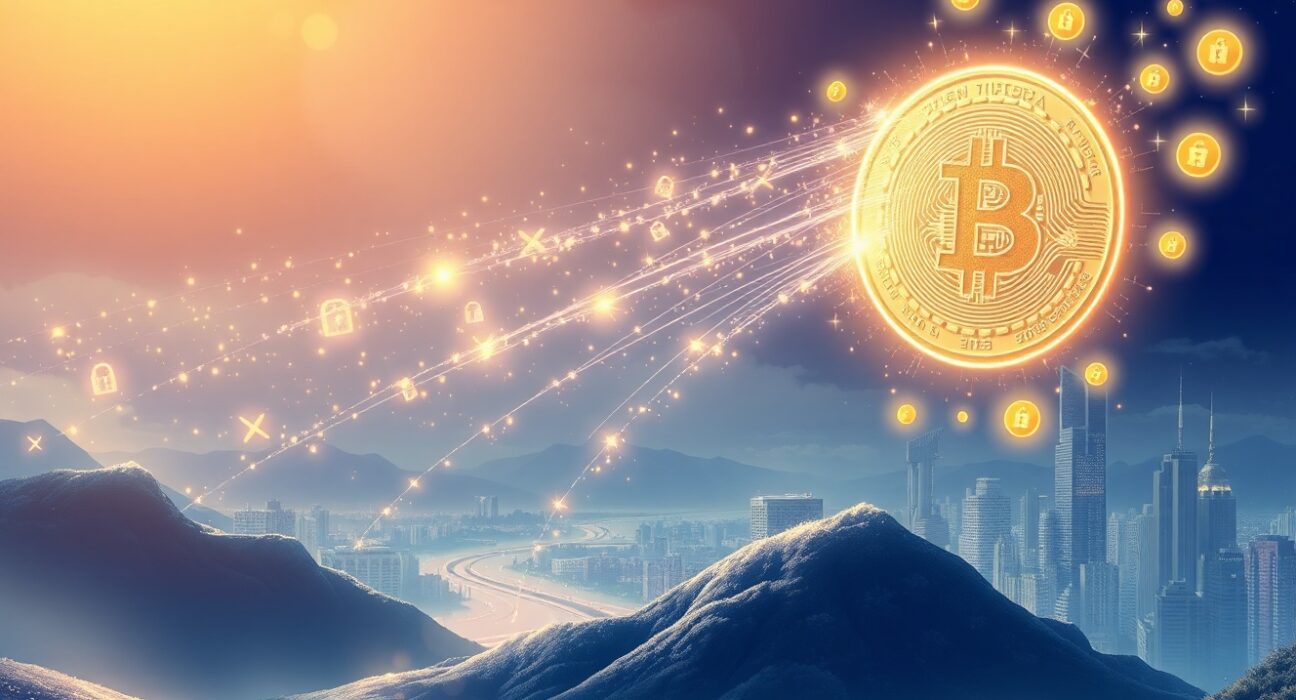 Conceptual visualization of Bitcoin capital transforming into privacy-focused cryptocurrency investments.