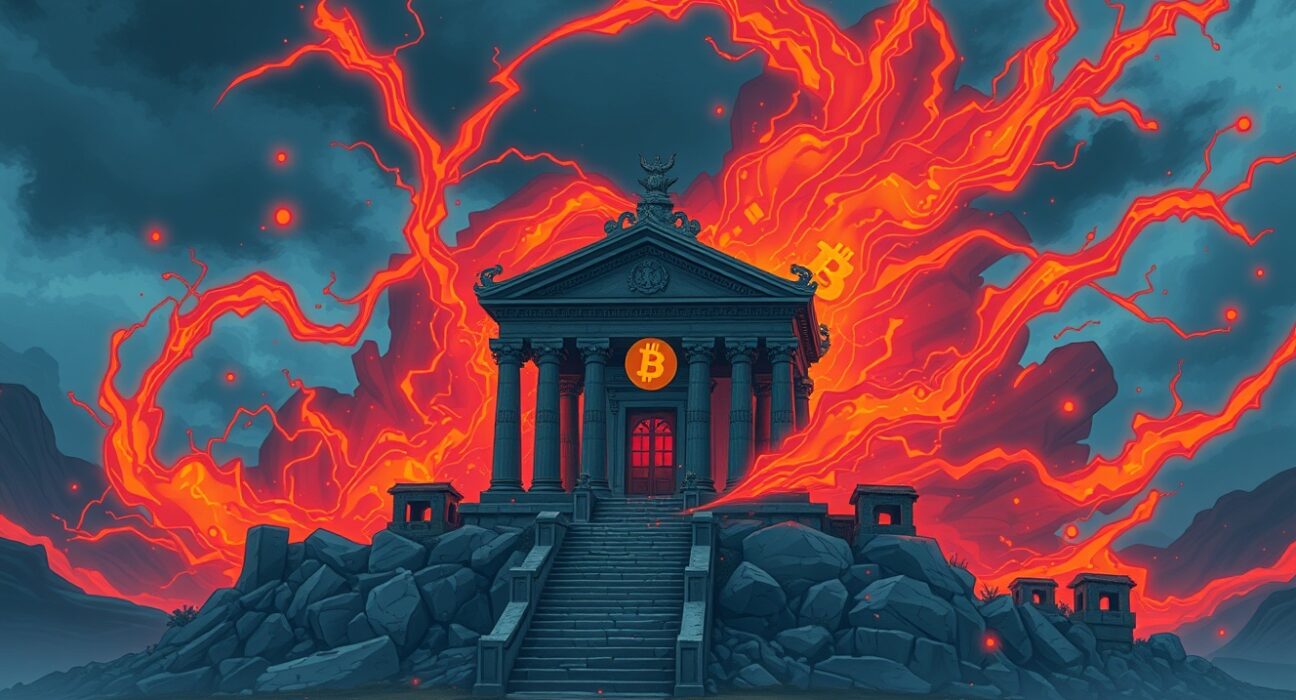 Bitcoin capitulation indicator signaling high volatility risk in cryptocurrency markets.