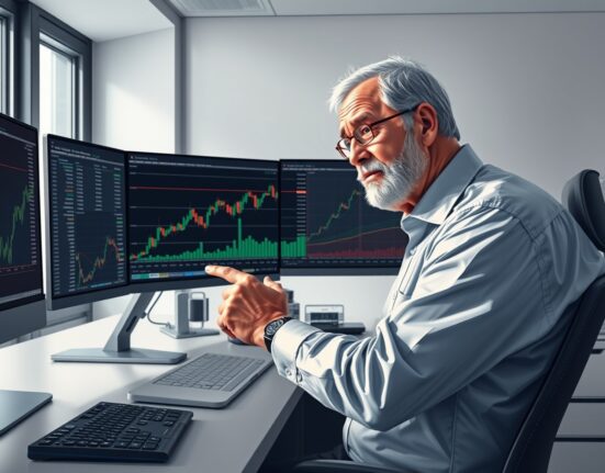 Veteran trader Peter Brandt analyzing Bitcoin price charts showing channel pattern for market volatility warning