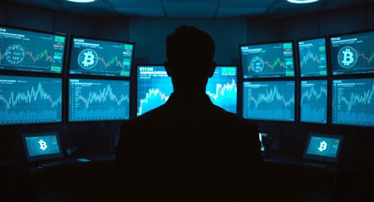 Cybersecurity analyst monitoring blockchain transactions after a Bitcoin cold storage breach