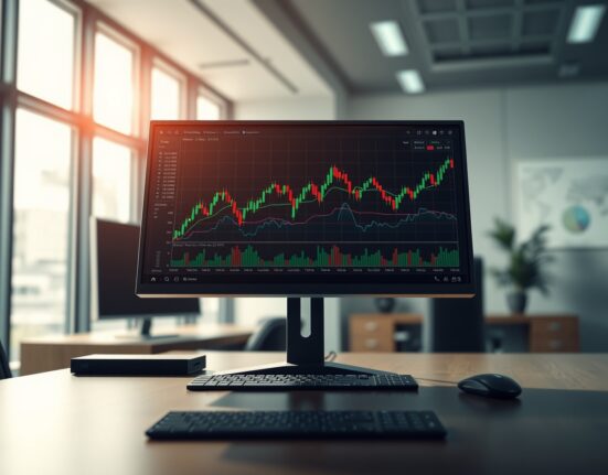 Analysis of Bitcoin and cryptocurrency market gainers and losers on a financial trading desk.