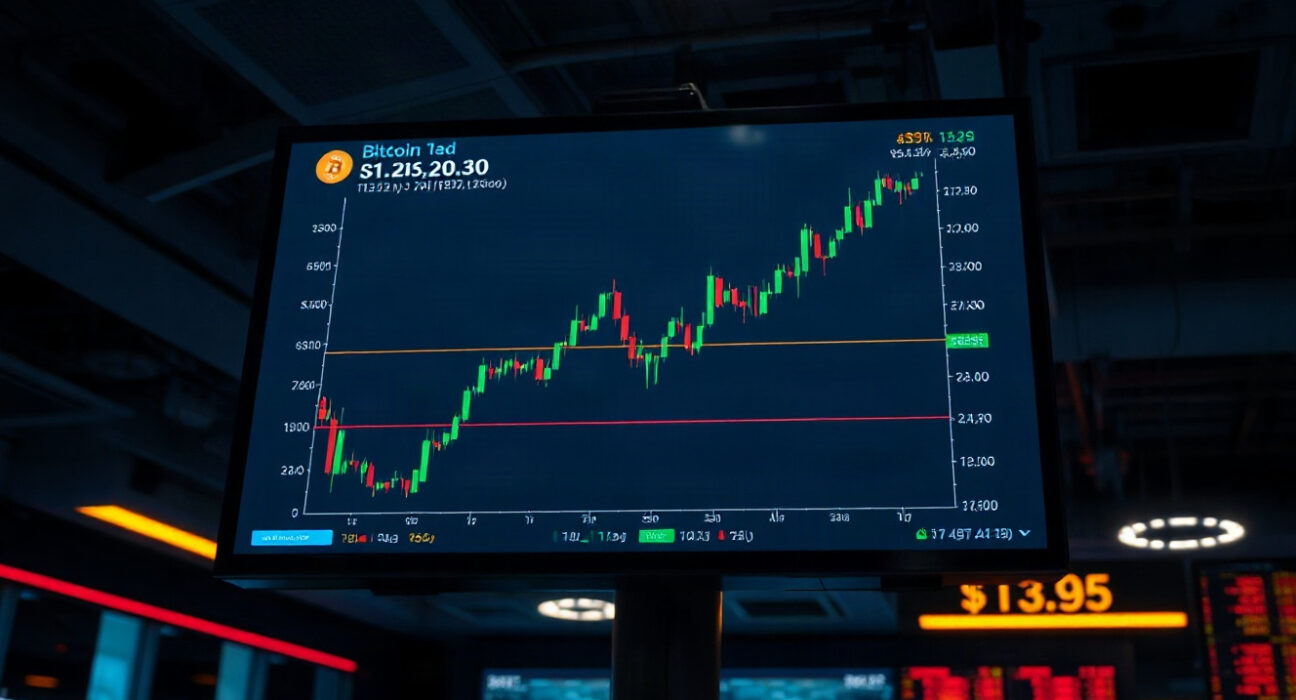 Bitcoin price chart showing on-chain profit/loss crossover signal