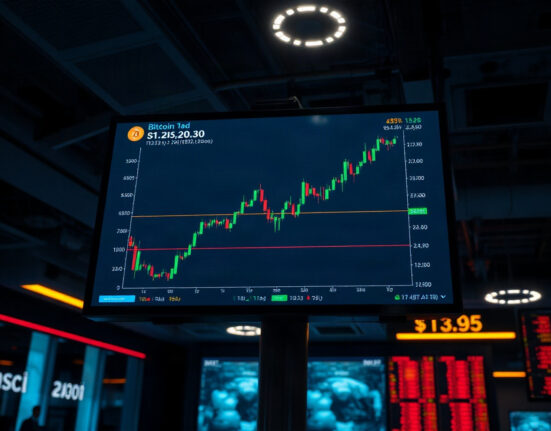 Bitcoin price chart showing on-chain profit/loss crossover signal