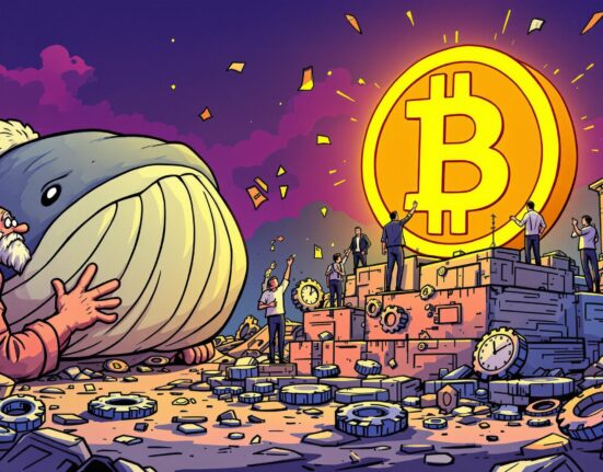 A cartoon illustration depicting the profound shift in Bitcoin cycle theory, as institutional adoption overtakes old whale market dynamics.