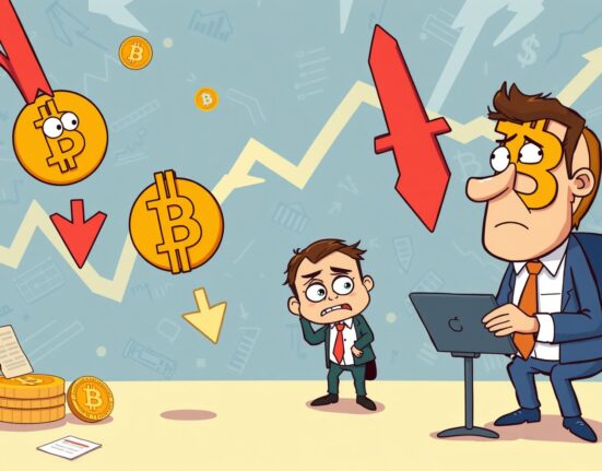 Bitcoin death cross illustration showing cryptocurrency market volatility and analyst debate