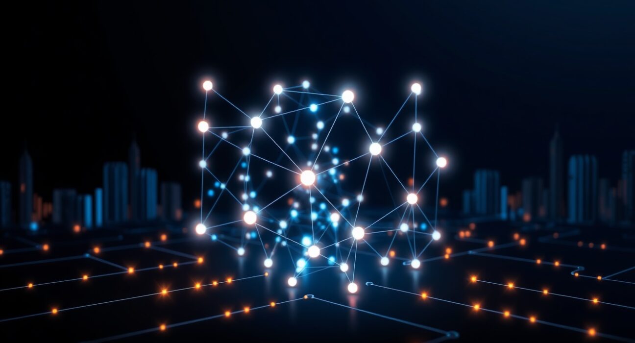 Blockchain data visualization representing Glassnode's Bitcoin on-chain analysis for market demand assessment.