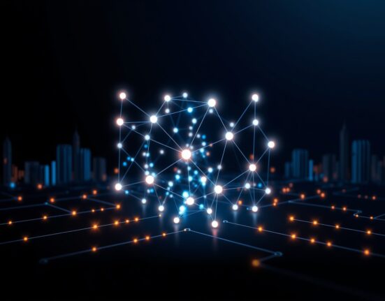 Blockchain data visualization representing Glassnode's Bitcoin on-chain analysis for market demand assessment.