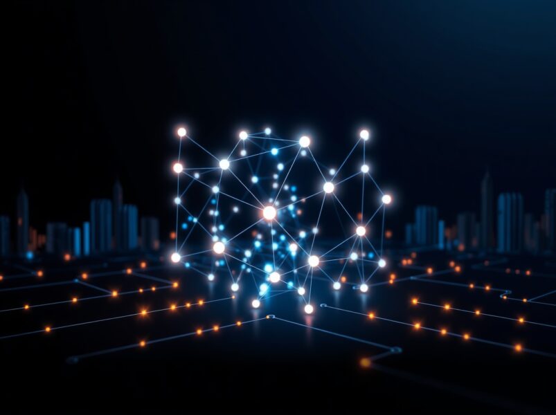Blockchain data visualization representing Glassnode's Bitcoin on-chain analysis for market demand assessment.