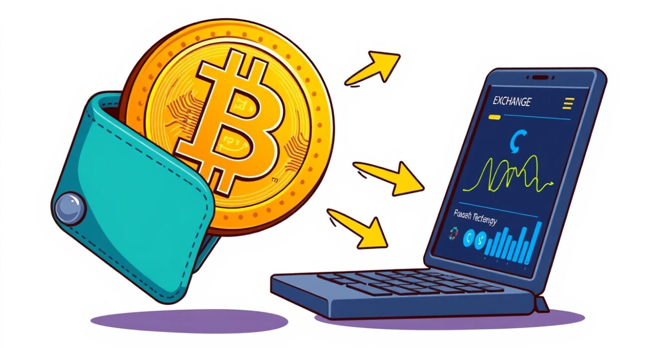 Bitcoin deposit movement from crypto wallet to exchange showing potential market selling pressure