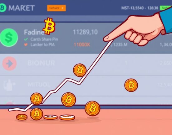 A cartoon illustration showing a sharp decline in Bitcoin ETF demand, reflecting weak market interest.