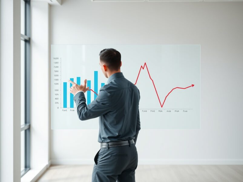Analyst examining data visualization showing the correlation between Bitcoin ETF fund flows and the