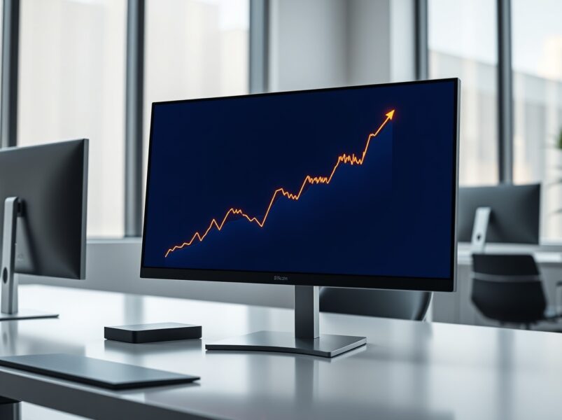 Spot Bitcoin ETF investment growth shown on an analyst's financial data screen.