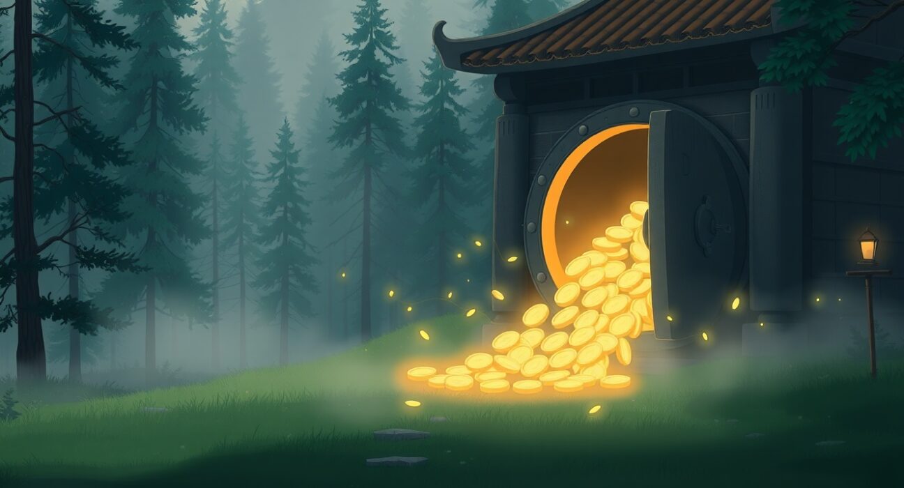 Conceptual art of Bitcoin ETF capital outflow affecting the digital asset market.