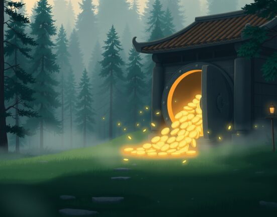 Conceptual art of Bitcoin ETF capital outflow affecting the digital asset market.