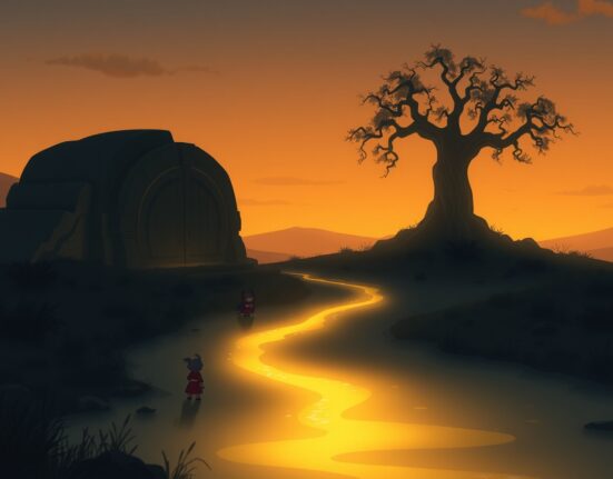 Conceptual Ghibli-style art representing capital outflow from Bitcoin ETF investments.