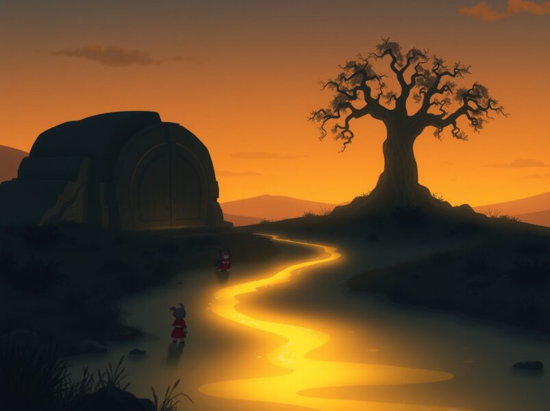 Conceptual Ghibli-style art representing capital outflow from Bitcoin ETF investments.