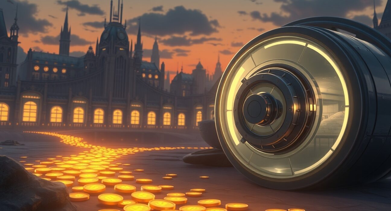 Conceptual art representing significant Bitcoin ETF capital outflows and shifting investor sentiment.